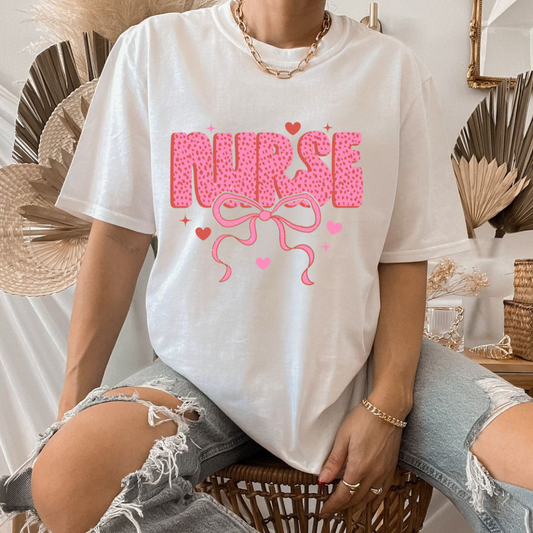 Pink Nurse Bow Shirt